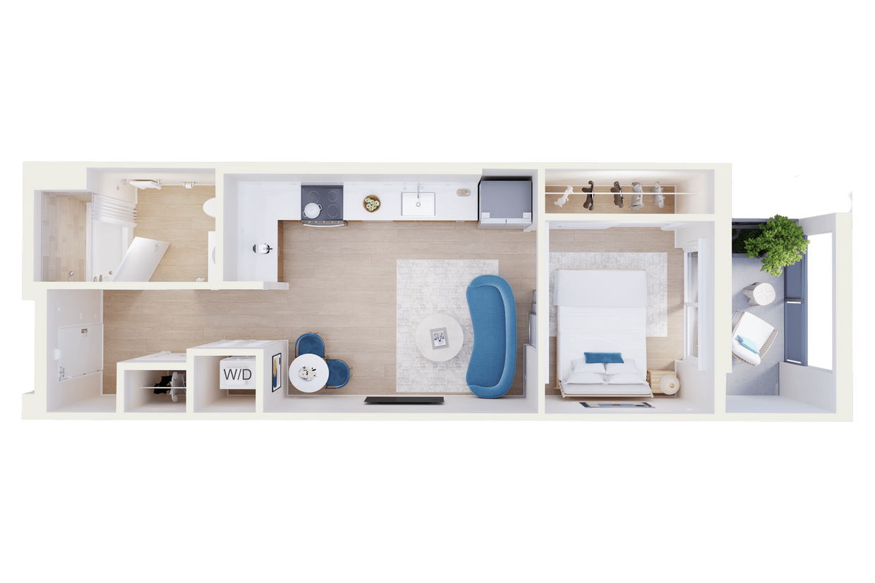 Floor Plan -  1 Bedroom F