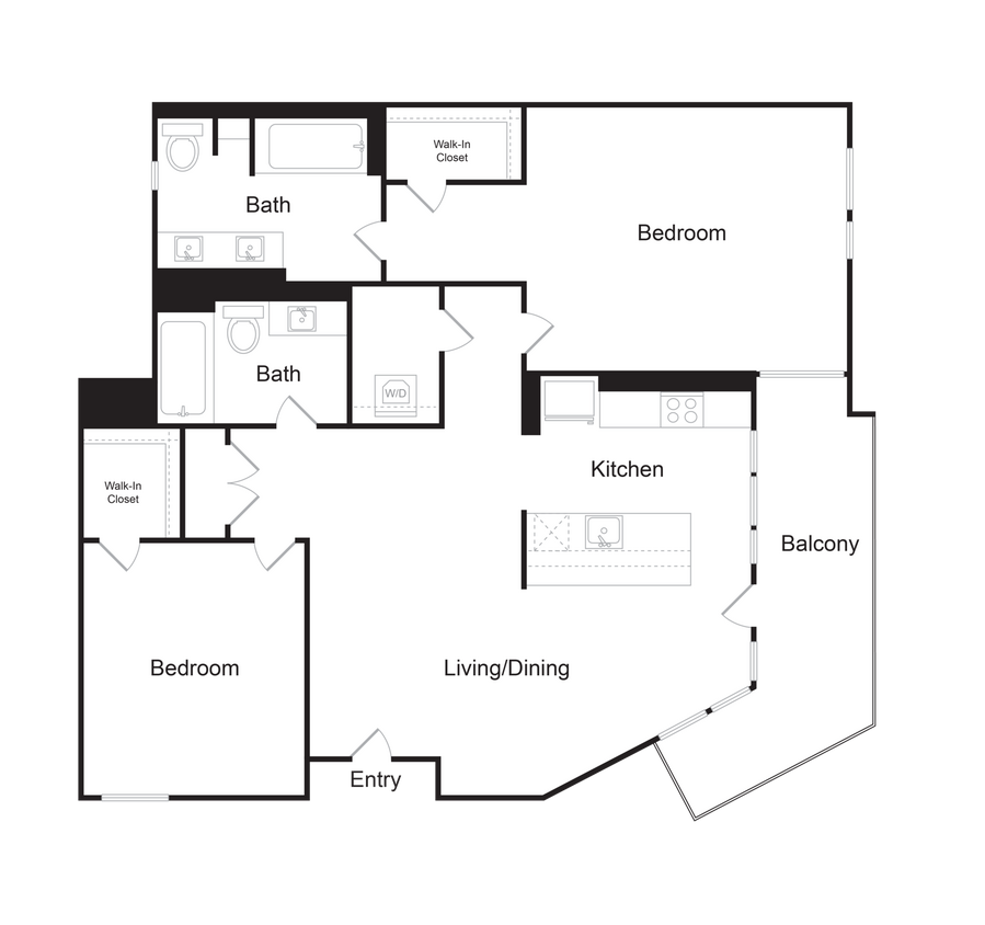Floor Plan - 2x2Kc