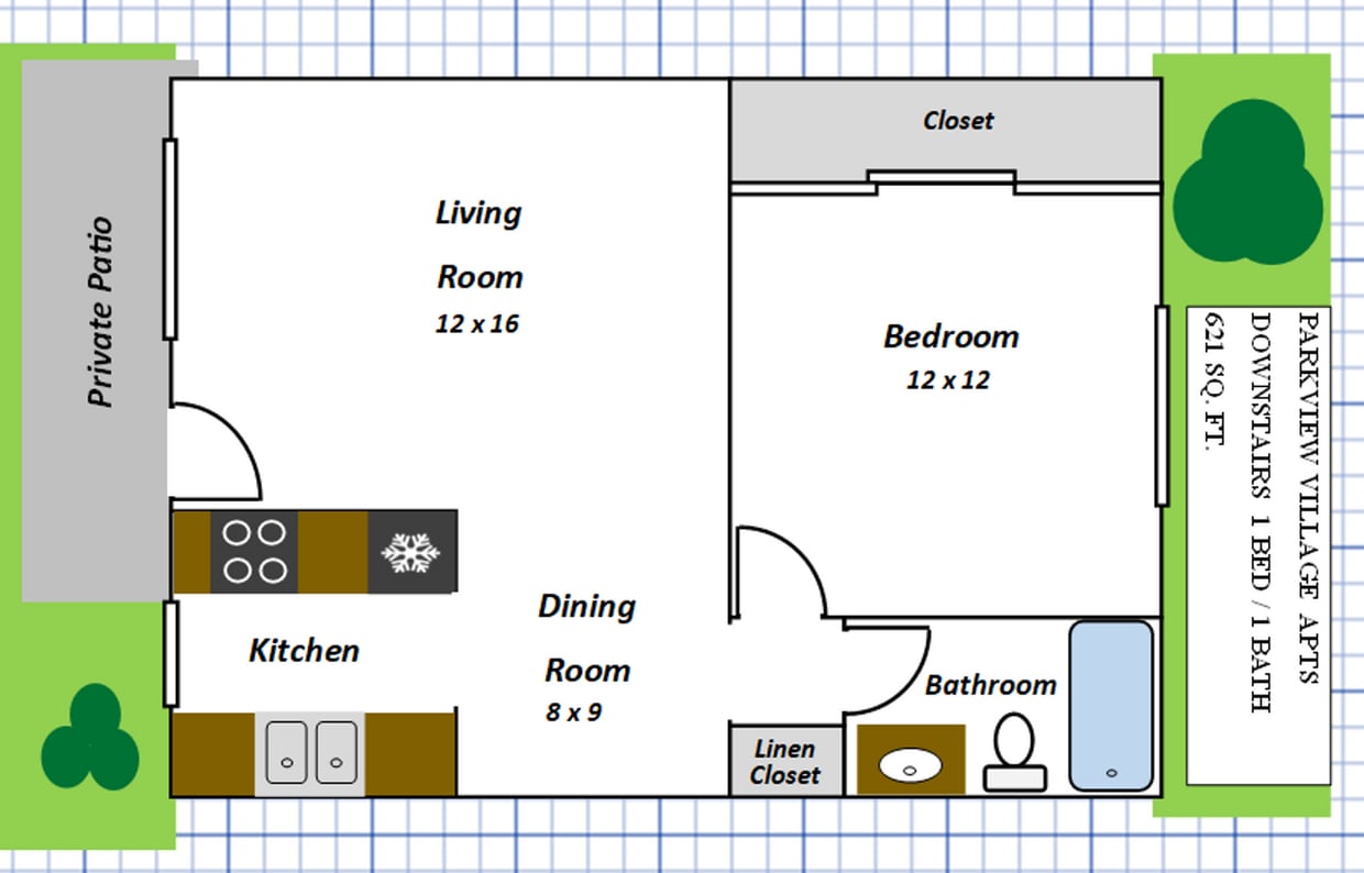 Floor Plan - 1/1 REMODELED Down 