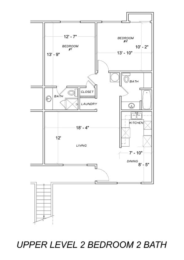 2BR/2BA (1/2) - Upstairs