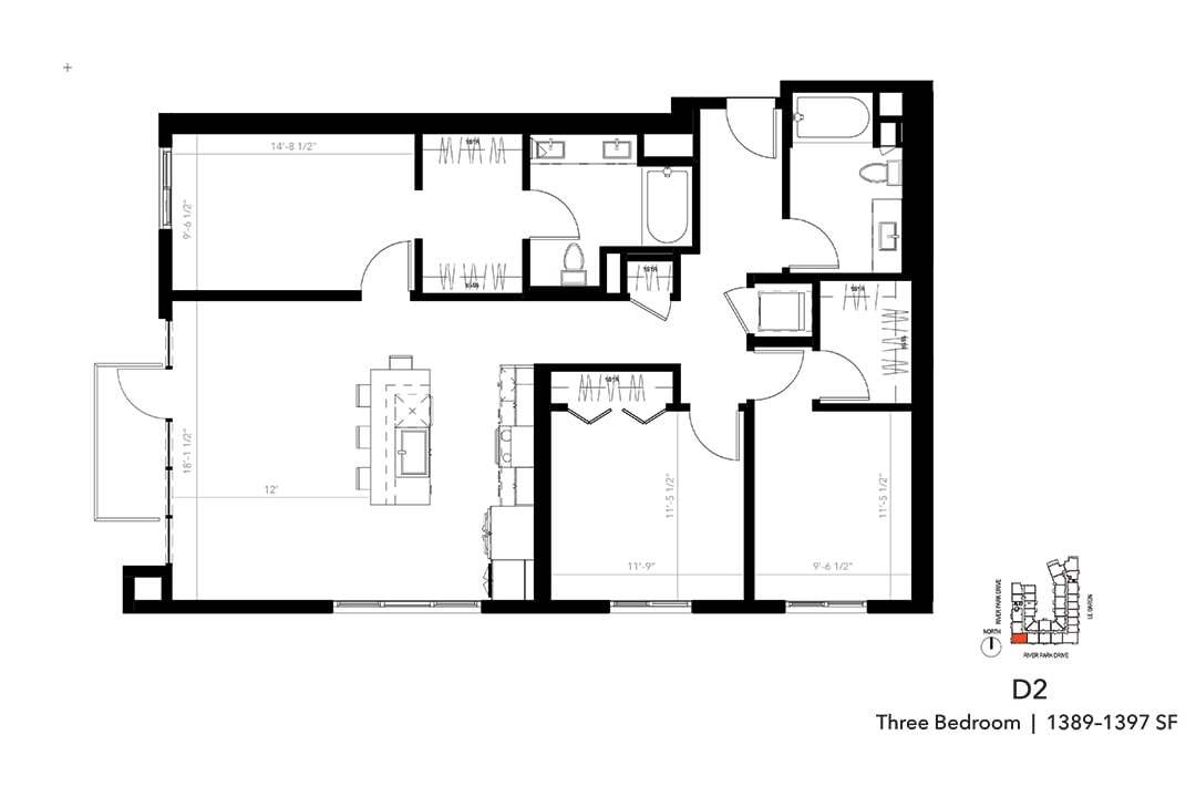 Floor Plan - Three Bedroom D2