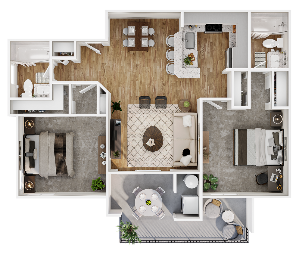 Floor Plan - 2 Bed, 2 Bath A