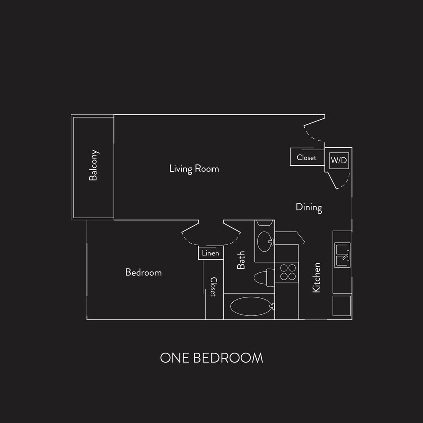 Floor Plan - 1 Bed 1 Bath UP