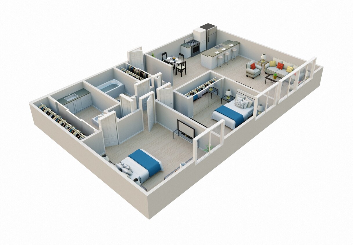 Floor Plan - Two Bedroom, Two Bath