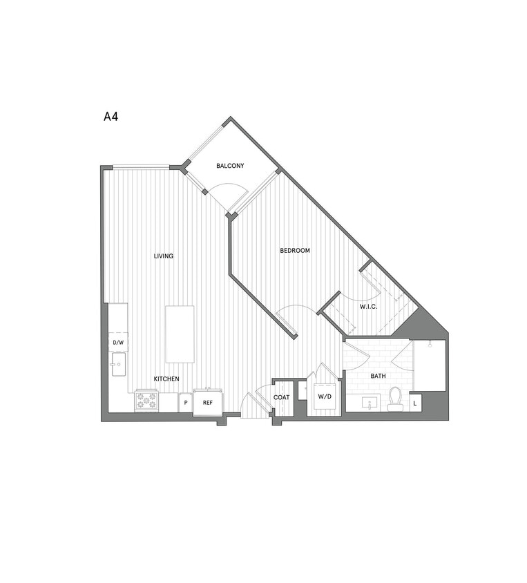 Floor Plan - 1 BR/1 BA
