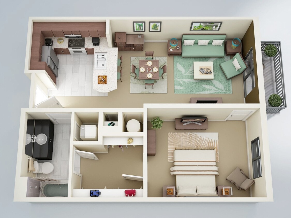 Floor Plan - 1 Bedroom + 1 Bath