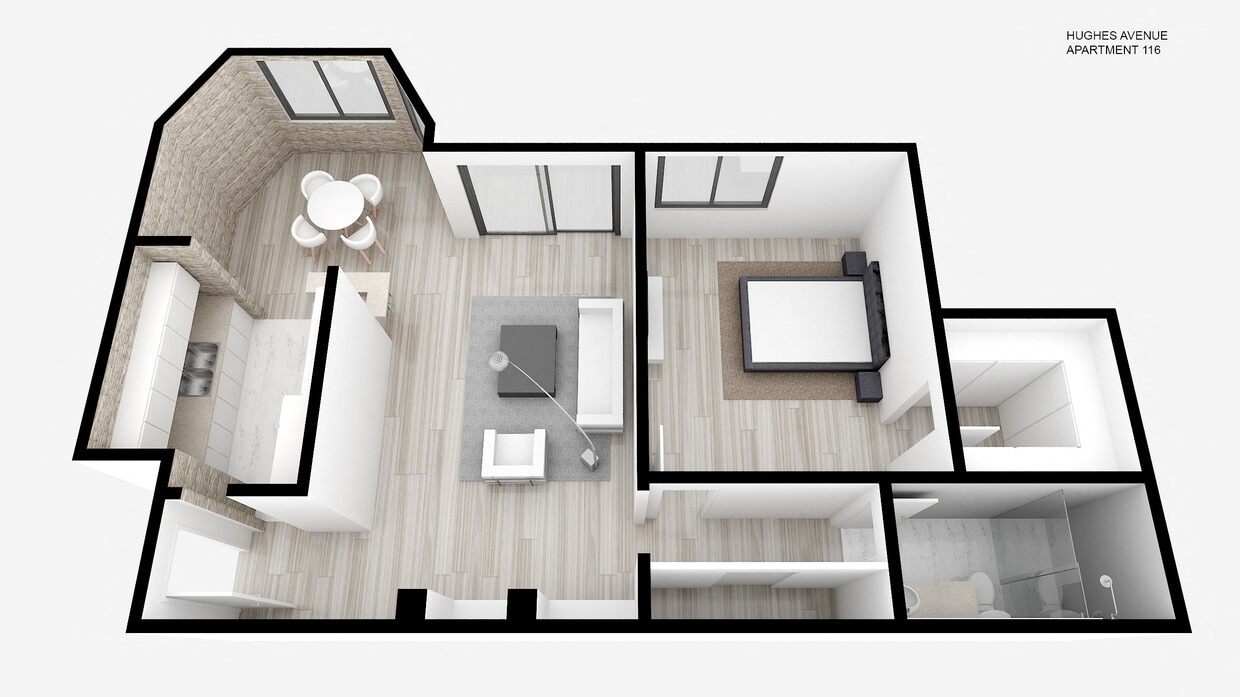 Floor Plan - One Bed ~ One Bath