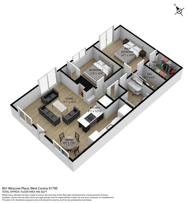 Floor Plan - 2 Bedrooms 2 Bathrooms