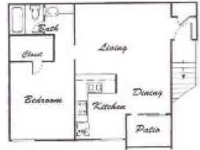 D - 1 Bedroom, (D Plan) Upstairs