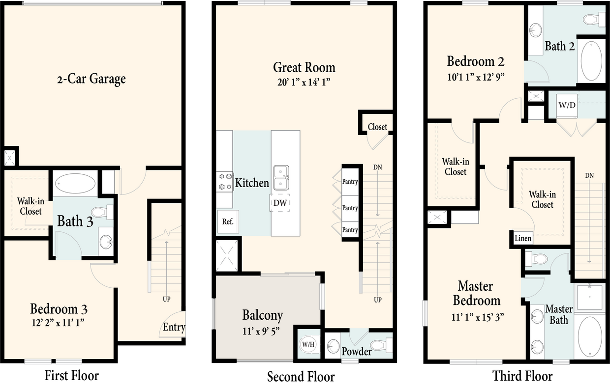Floor Plan - The Townhomes - Plan 5
