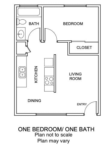 Floor Plan - 1 Bed