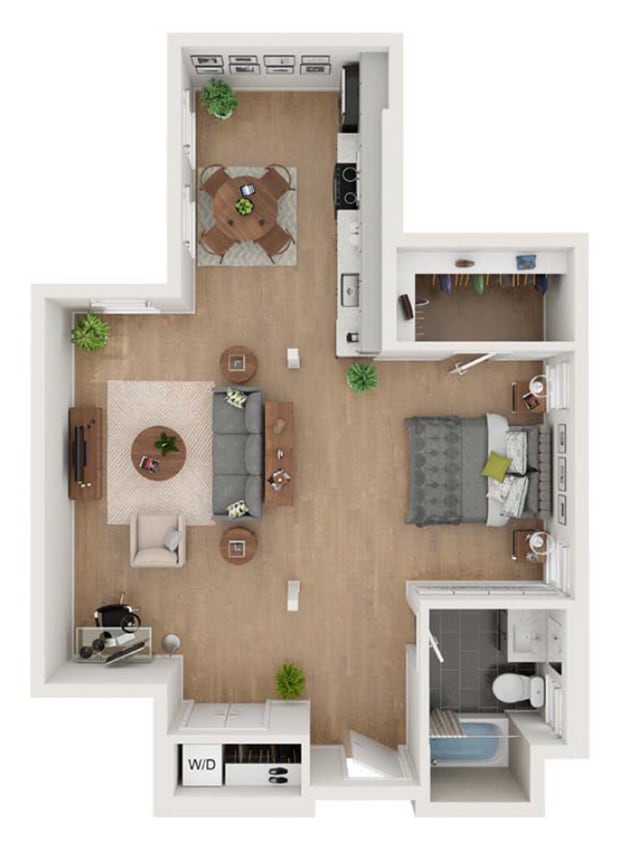 Floor Plan - Studio - 800 sqft