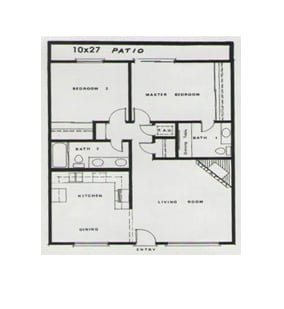 2BR/2BA - 2 Bed 1.5 Bath - 963 Sqft