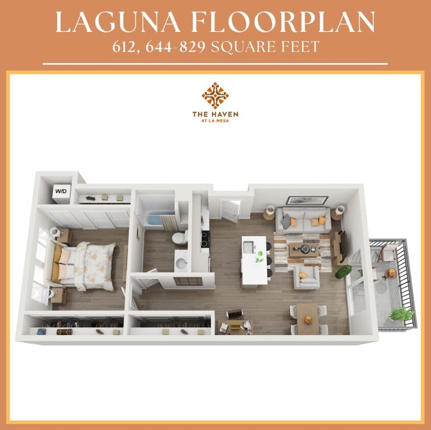 Floor Plan - Laguna - 1x1