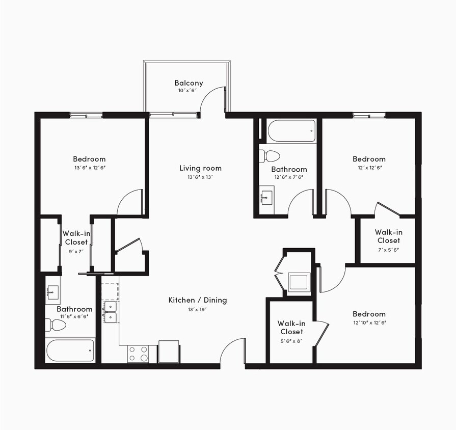 Floor Plan - 3 Bedrooms