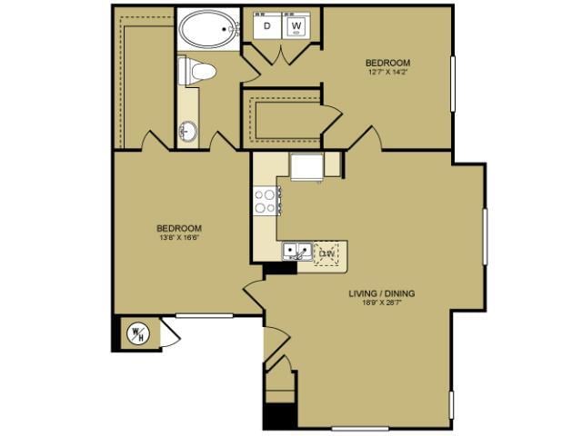 Melrose | 2Bd1Ba | 993SF - Melrose