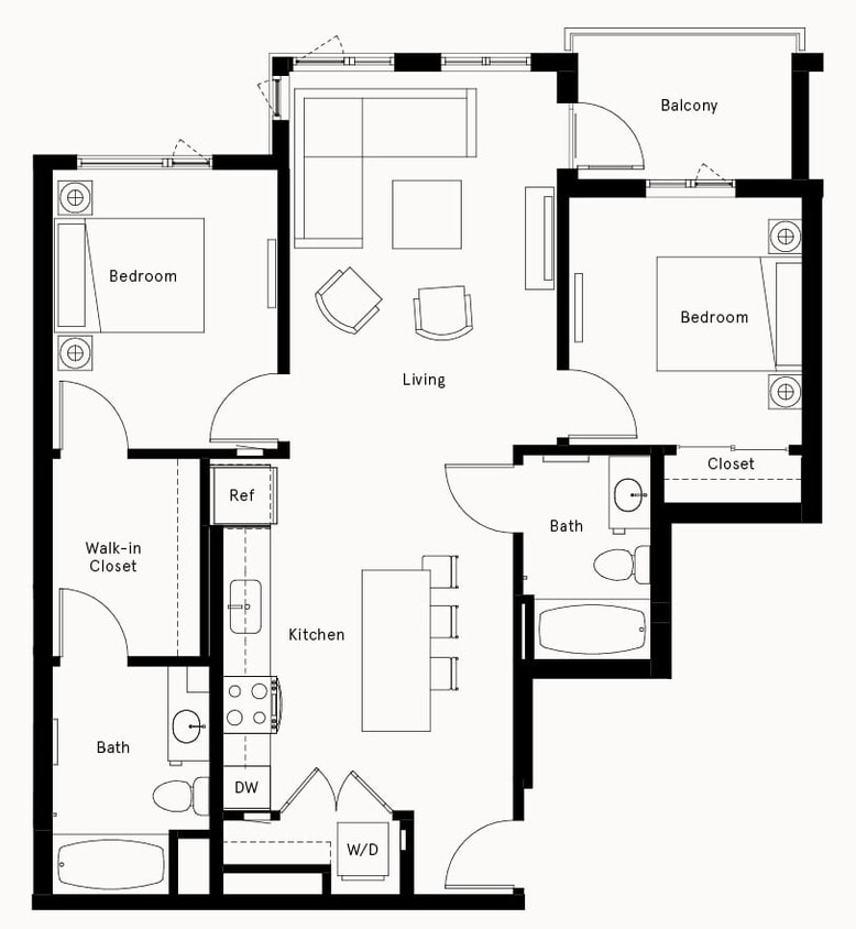 Floor Plan - 2 Bed/2 Bath-B2