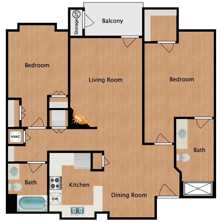 Website Floor Plan A.png - 2 BR / 2 BA