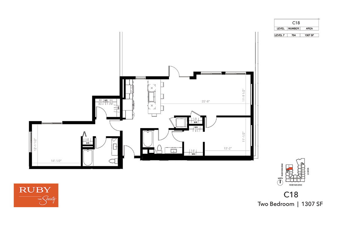 Floor Plan - Two Bedroom C18