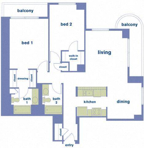 Floor Plan - 2B-J (Affordable Housing)