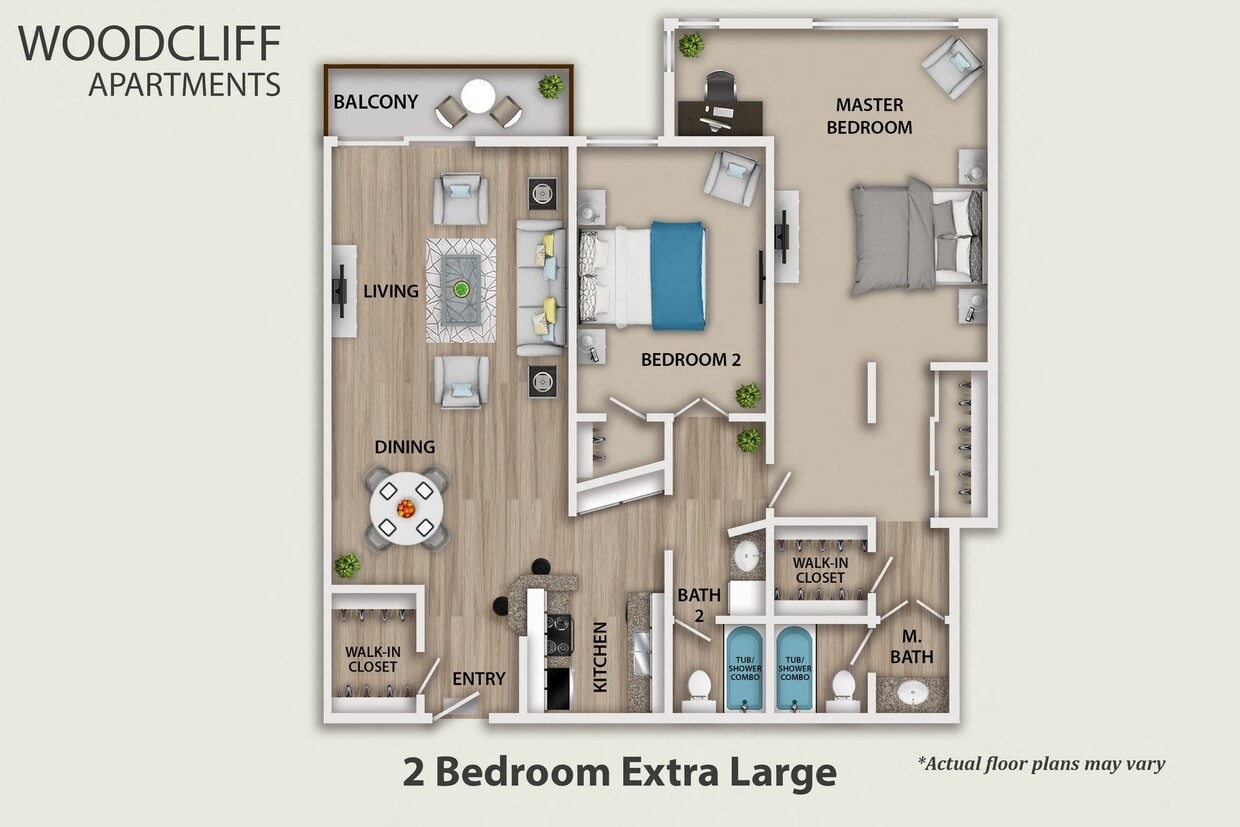 Floor Plan - 2 bedroom Extra Large