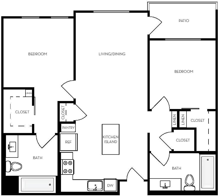 B2.1 - 2x2 - 1066 sqft - B2.1
