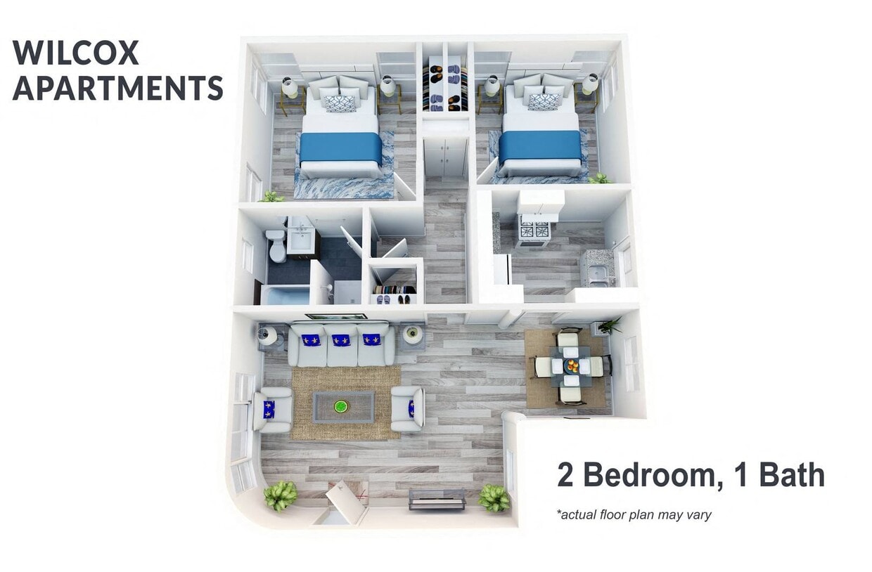 Floor Plan - 2 Bedroom, 1 Bath