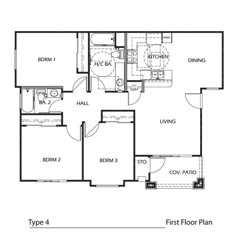 Floor Plan - 3 Bedroom 2 Bath