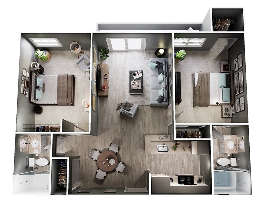 Floor Plan - Large 2 Bedroom 2 Bath