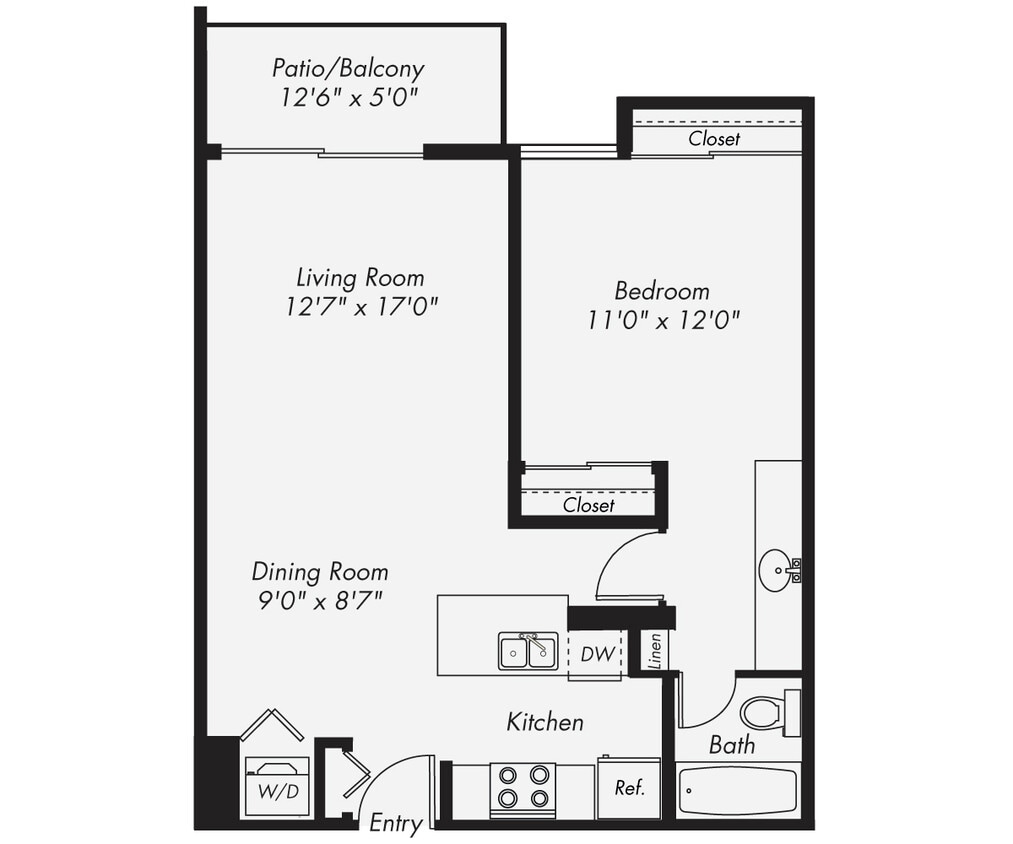 Floor Plan - Furnished-F-A1-664sf