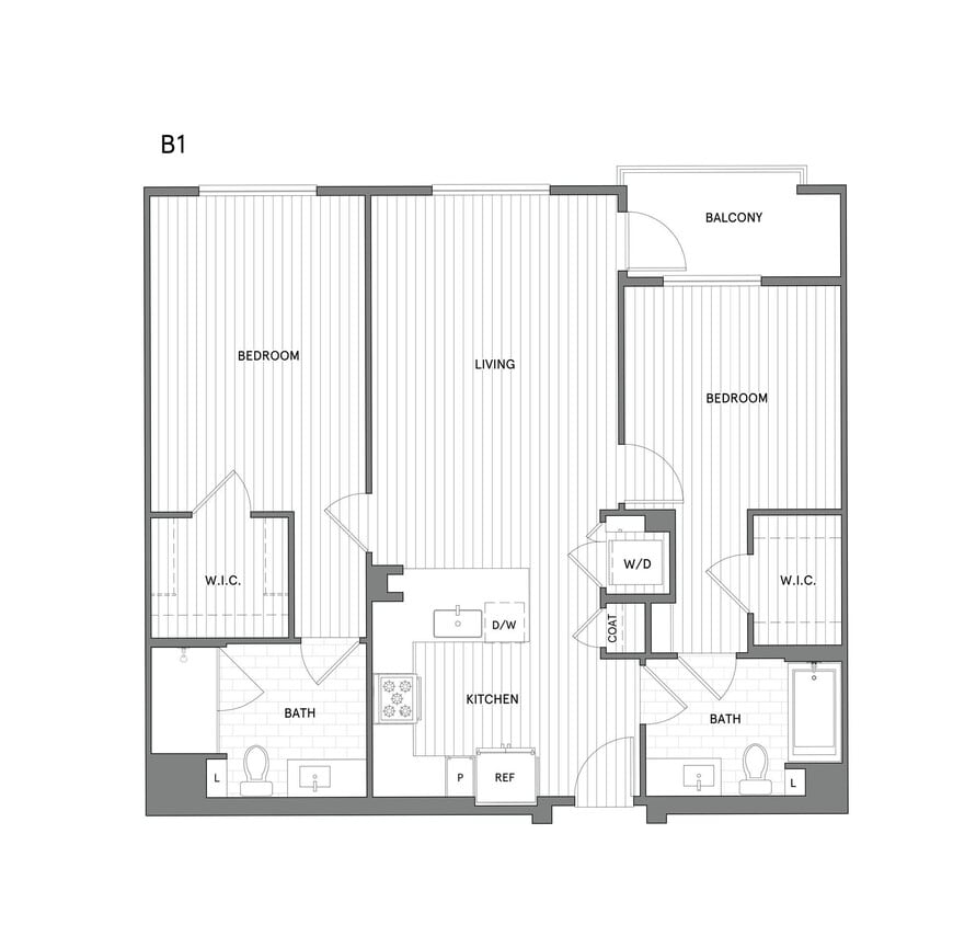 Floor Plan - 2 BR/2 BA