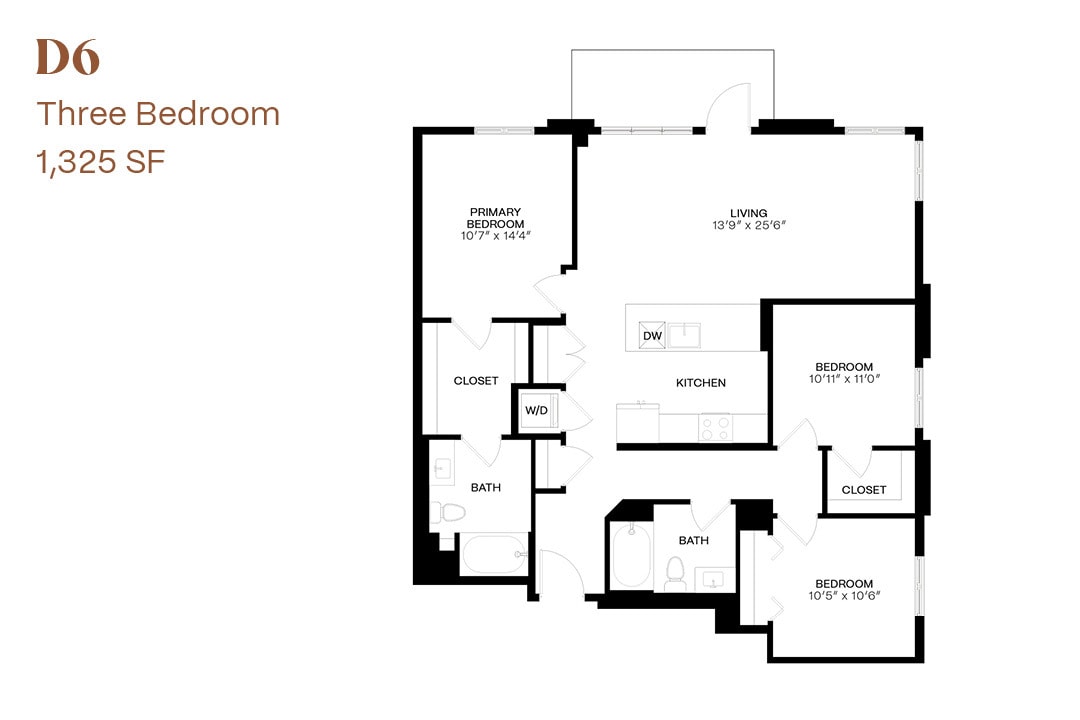 Floor Plan - Three Bedroom D6