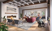 Fireplace Lounge & Community Kitchen - Amano Apartments