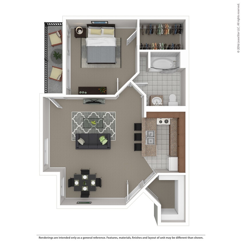 Floor Plan - Large 1 Bed 1 Bath