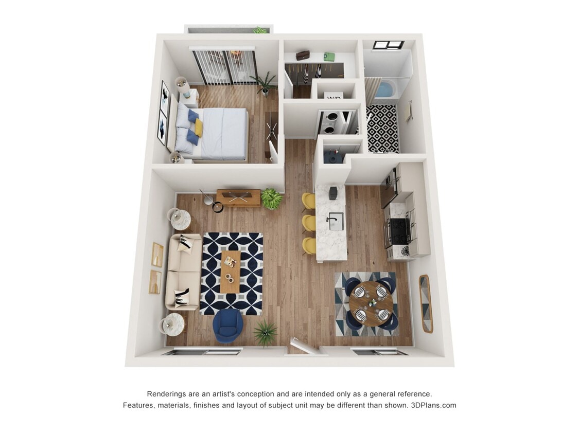 Floor Plan - 1 BD Apartments Available-