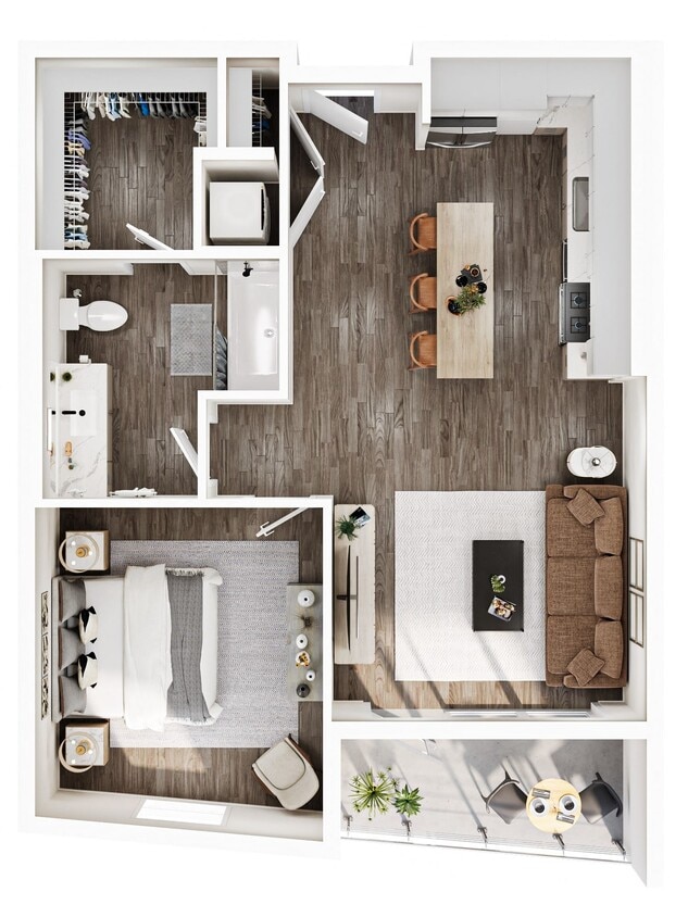 Floor Plan - 1 Bedroom | 1 Bath | Plan A3