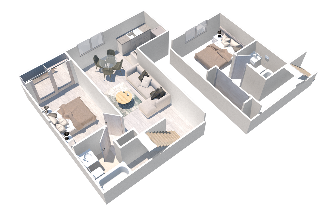 Floor Plan - Two Bedroom Townhome