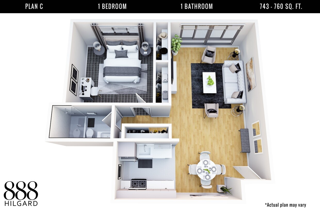 Floor Plan - 1 +1 Unfurnished