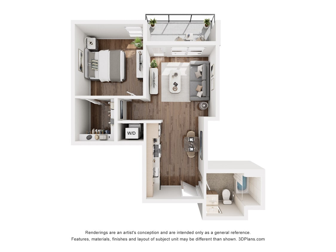 Floor Plan - H2 - 1 Bedroom