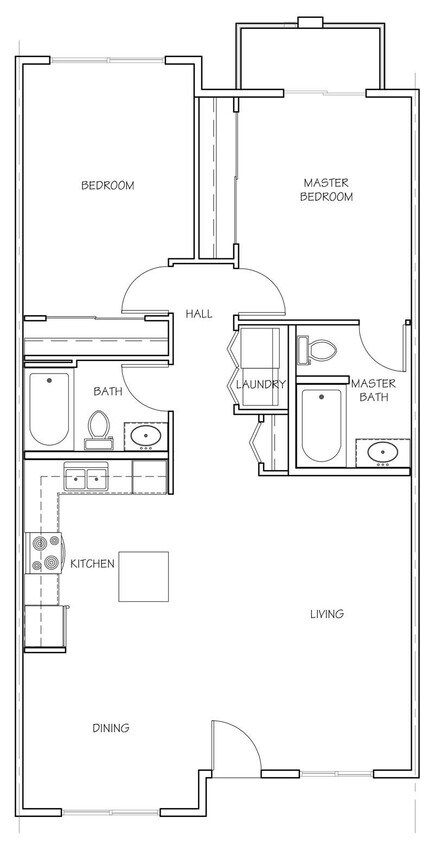 Floor Plan - 2 Bedroom 2 Bathroom with Balcony 
