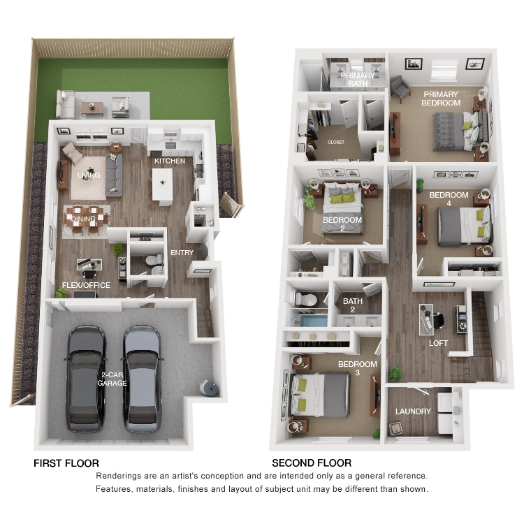 Haven_Park_Plan_4A_4x2_5_TH_Combined_447030.png - Plan 4 (w/Flex Room)
