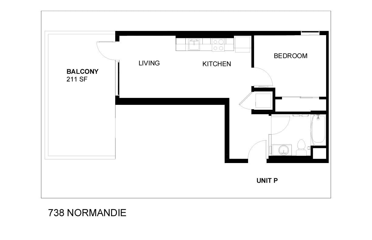 Floor Plan - 1 Bedroom - P