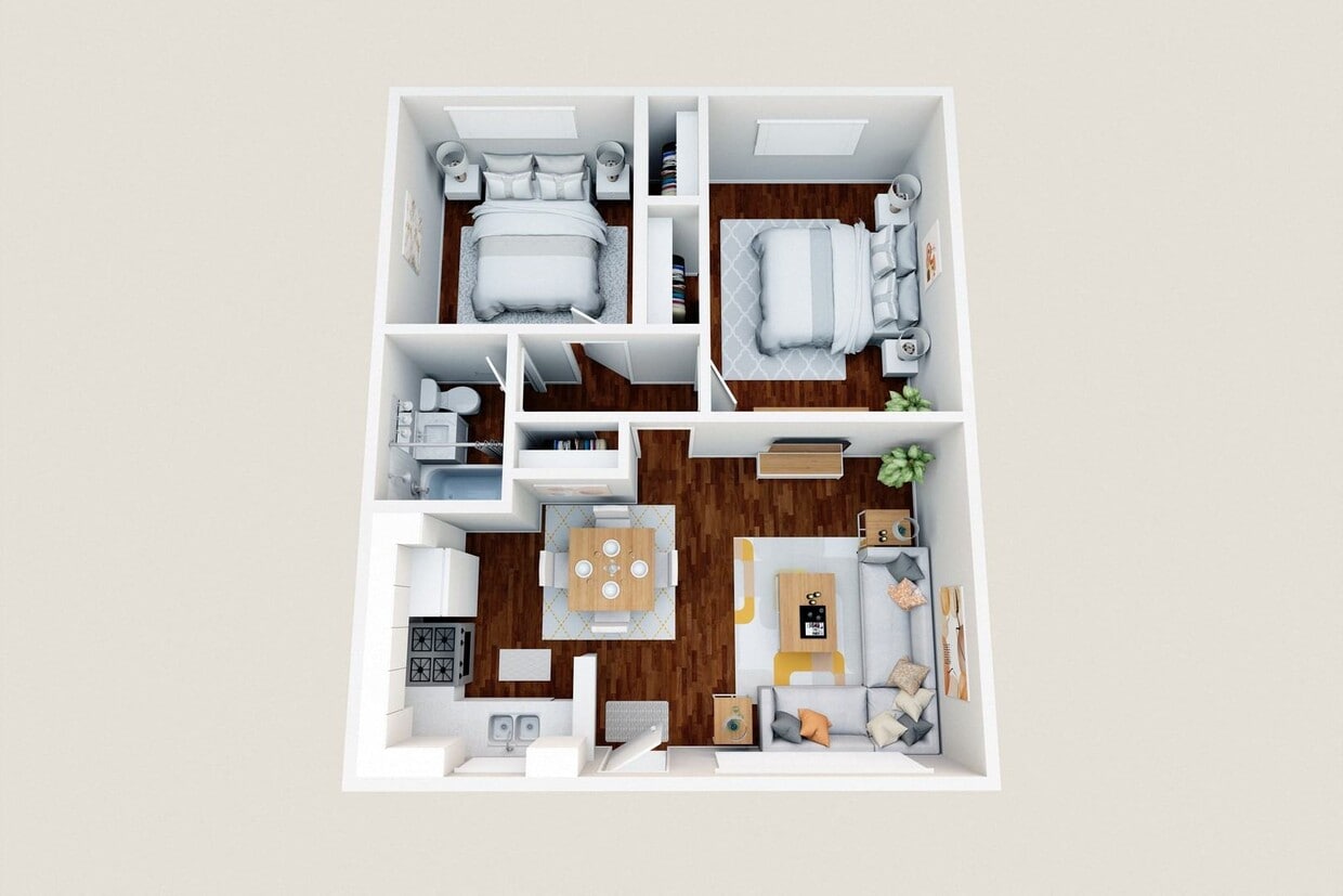 Floor Plan - 2 Bedroom, 1 Bath