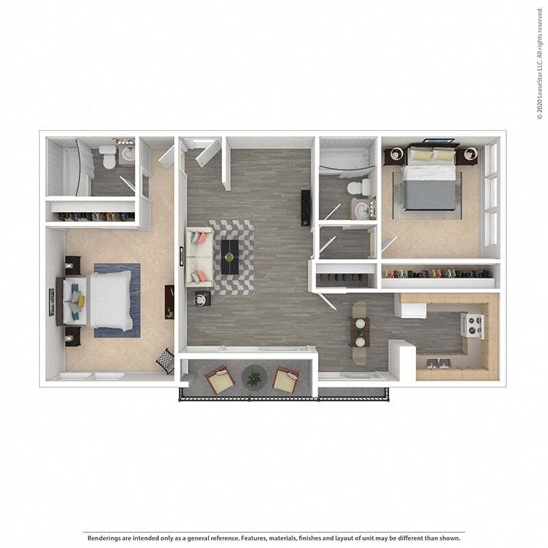 Floor Plan - TwoBedroomTwoBath-PlanE
