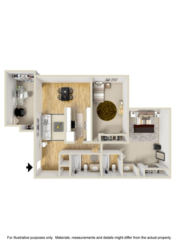 Floor Plan - 2 BDRM/2 BATH DEN