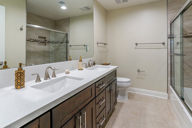 Double sink quartz bathroom - 7522 Fountain Ave Unit 7522