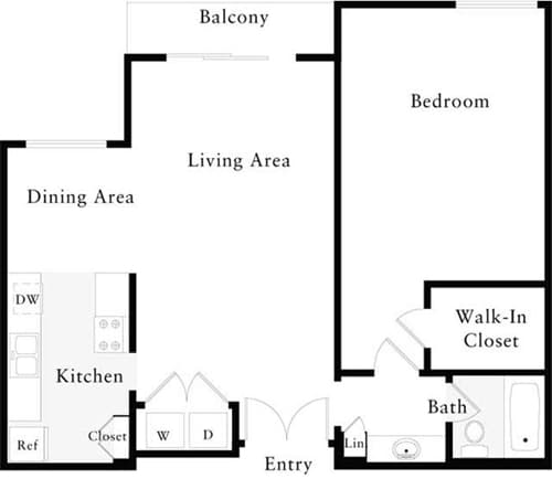 Floor Plan - 1 Bedroom D