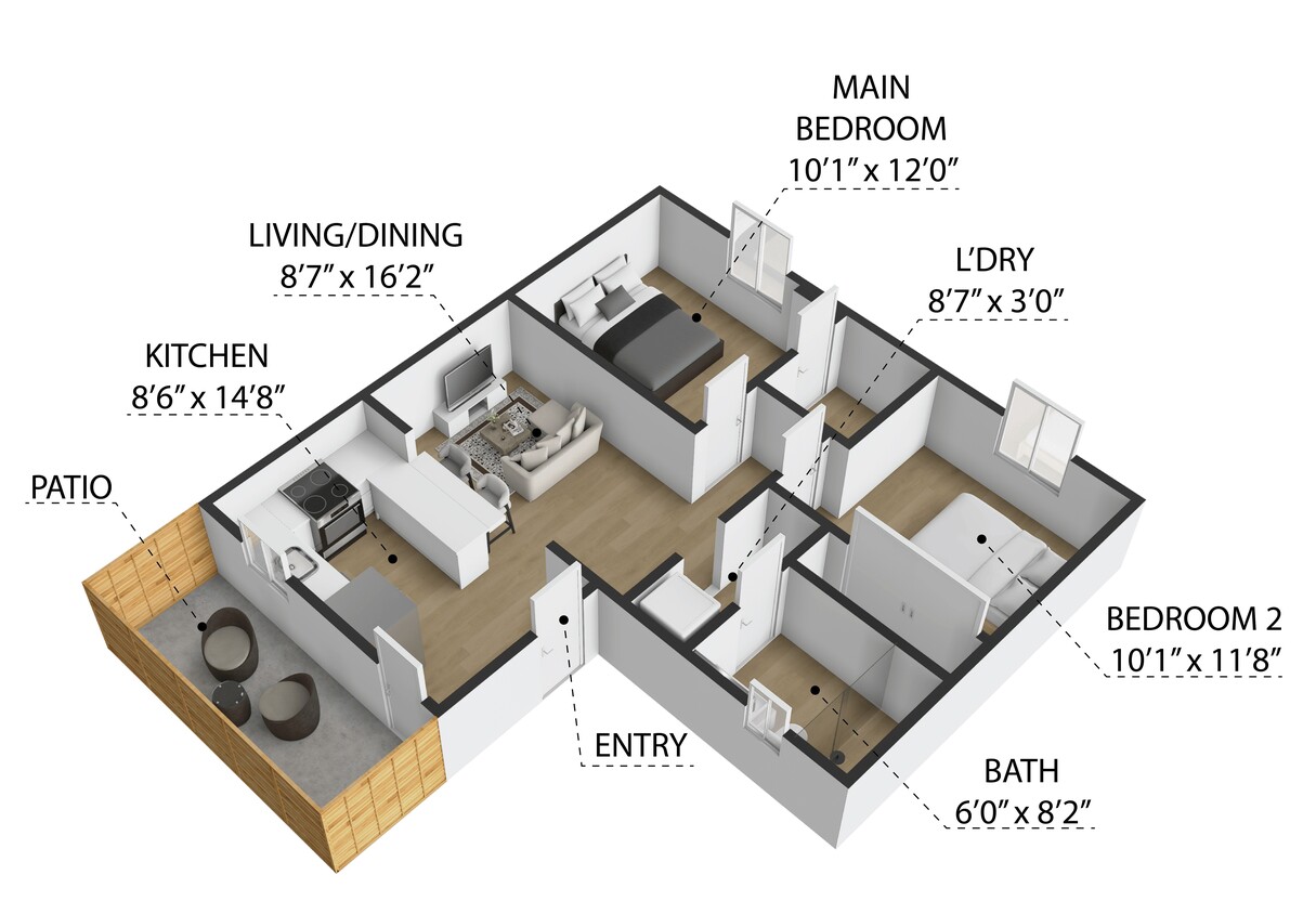 Floor Plan - 2x1B