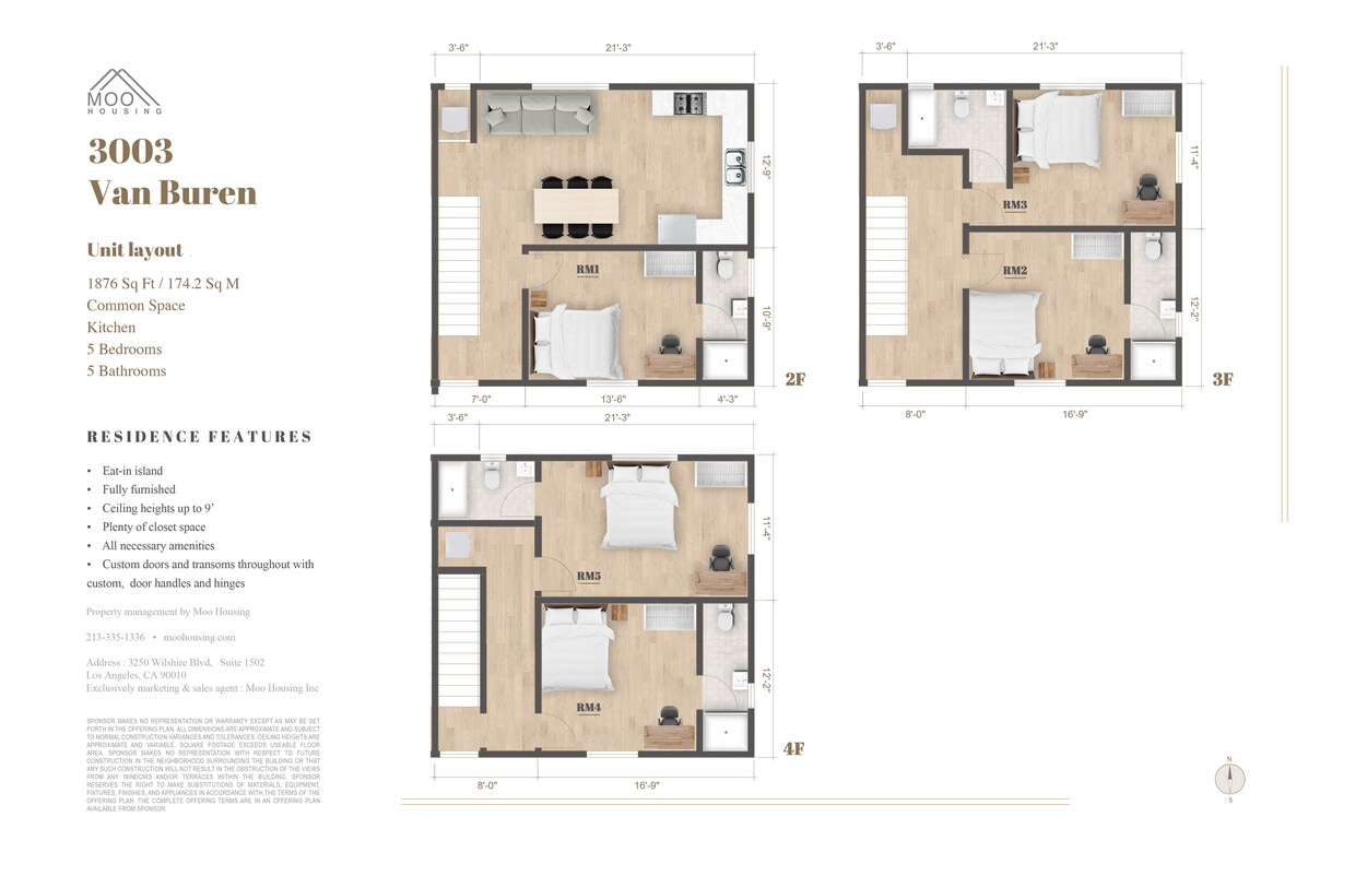 Floor Plan -  Private Room at 3003 Van Buren Pl