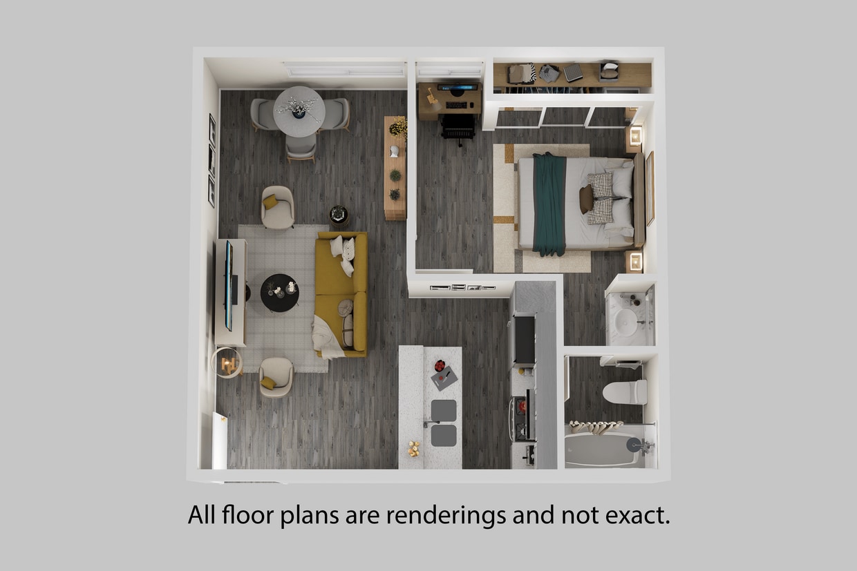 Floor Plan - 1 Bed + 1 Bath
